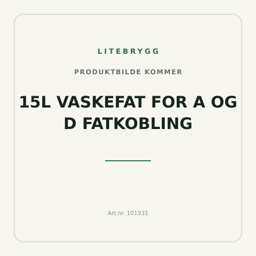 15L Vaskefat for A og D fatkobling