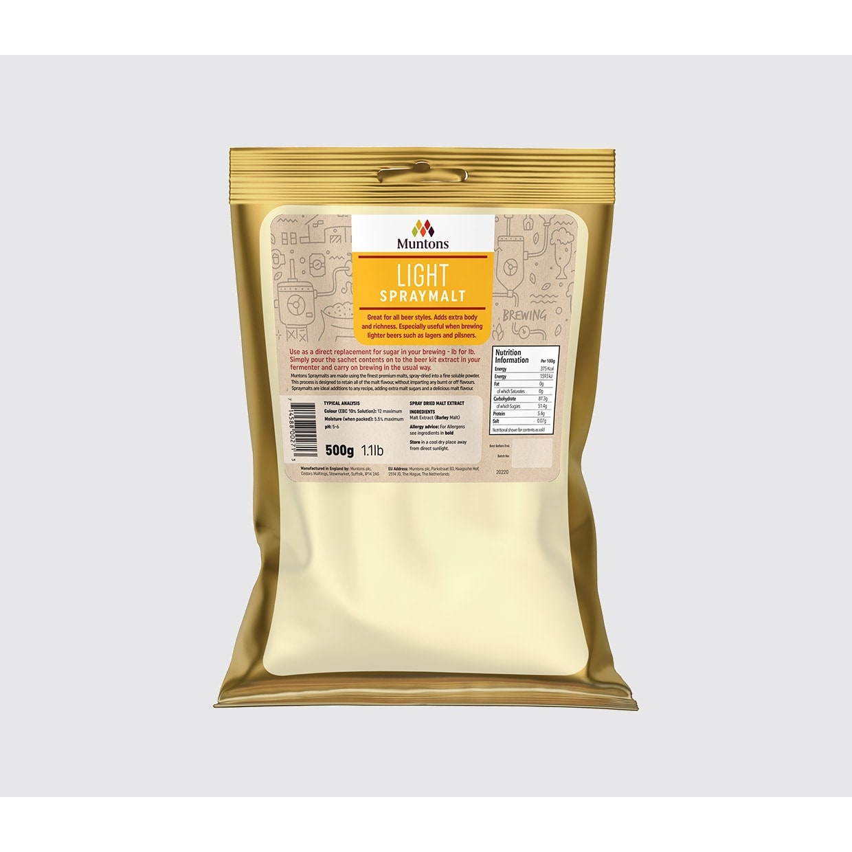Spraymalt, lys 500g