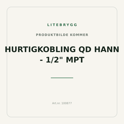 Hurtigkobling QD Hann - 1/2" MPT