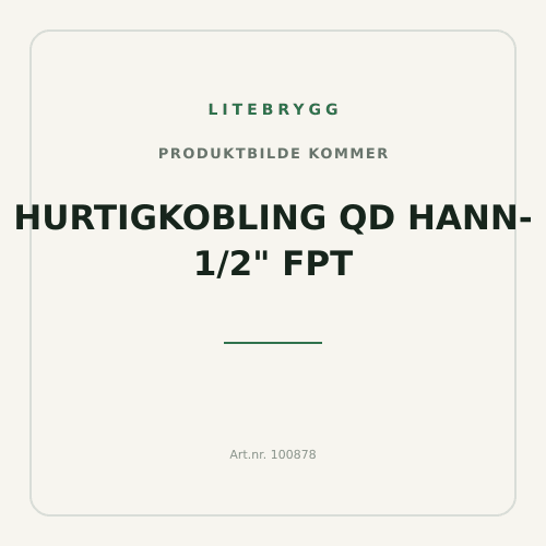Hurtigkobling QD Hann- 1/2" FPT