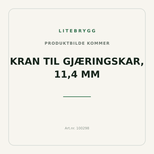 Kran til gjæringskar, 11,4 mm