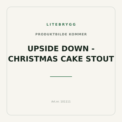 Upside Down - Christmas Cake Stout