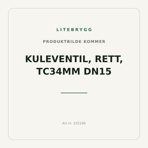 Kuleventil, rett, TC34mm DN15