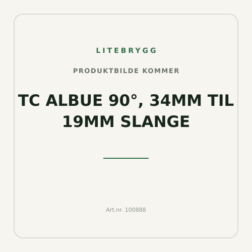 TC Albue 90°, 34mm til 19mm slange