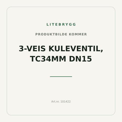 3-veis kuleventil, TC34mm DN15
