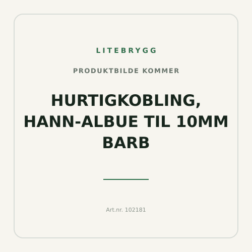 Hurtigkobling, Hann-albue til 10mm barb