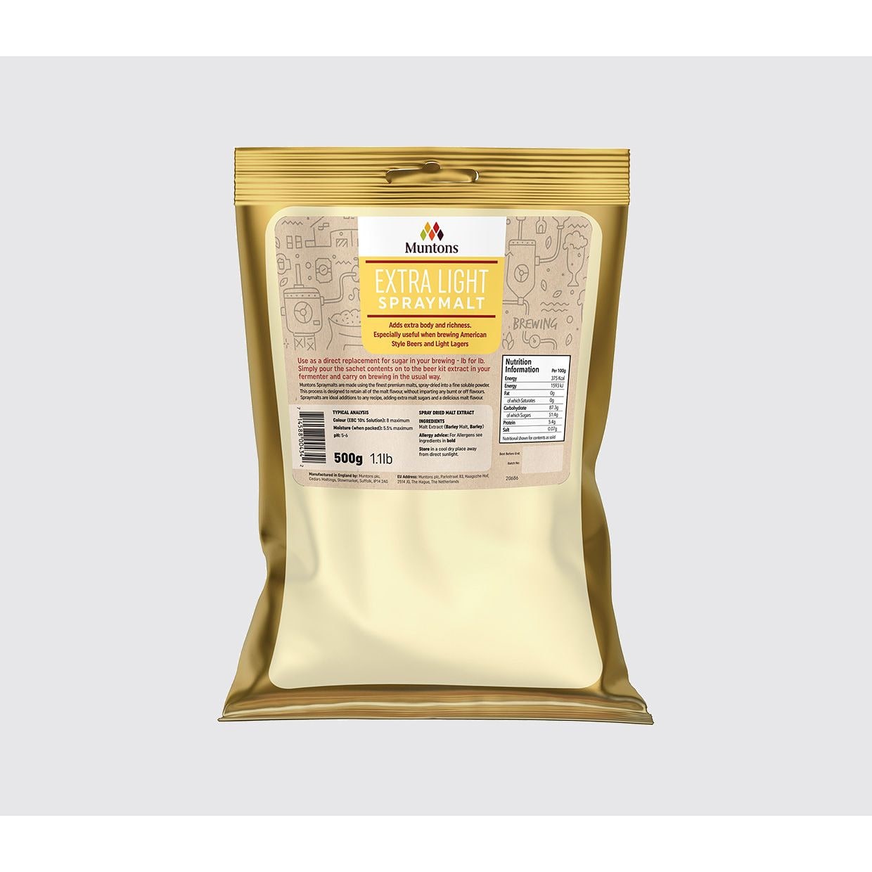 Spraymalt, ekstra lys - 500gr