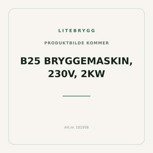 B25 Bryggemaskin, 230V, 2kW