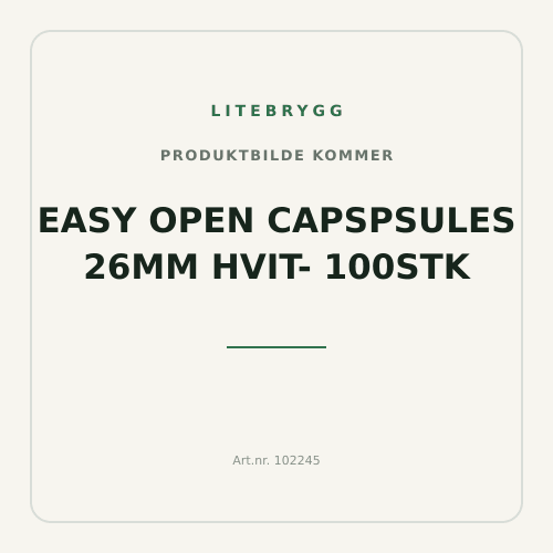 Easy Open Capspsules 26mm hvit- 100stk