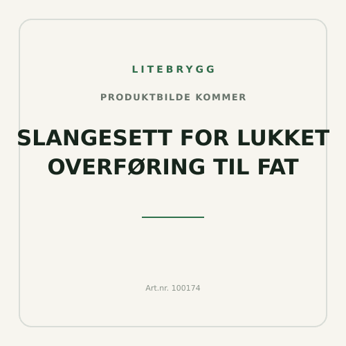 Slangesett for lukket overføring til fat