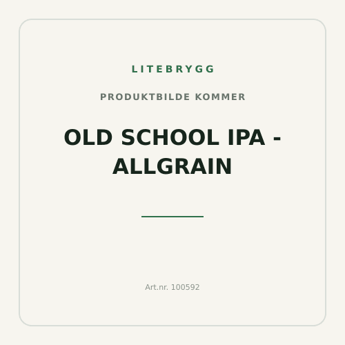 Old School IPA - Allgrain