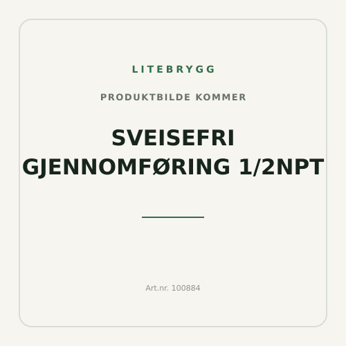 Sveisefri gjennomføring 1/2NPT