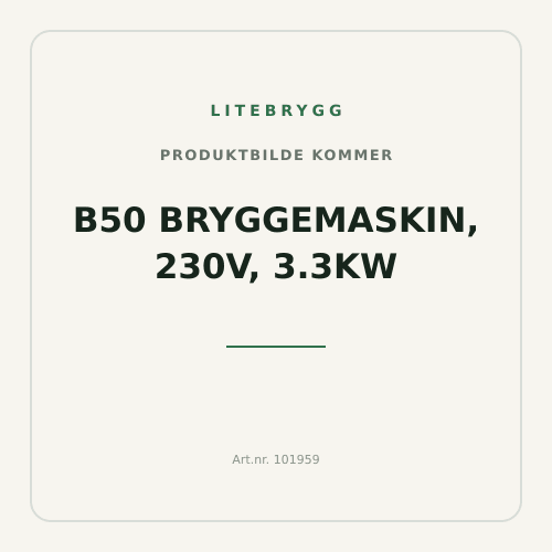 B50 Bryggemaskin, 230V, 3.3kW