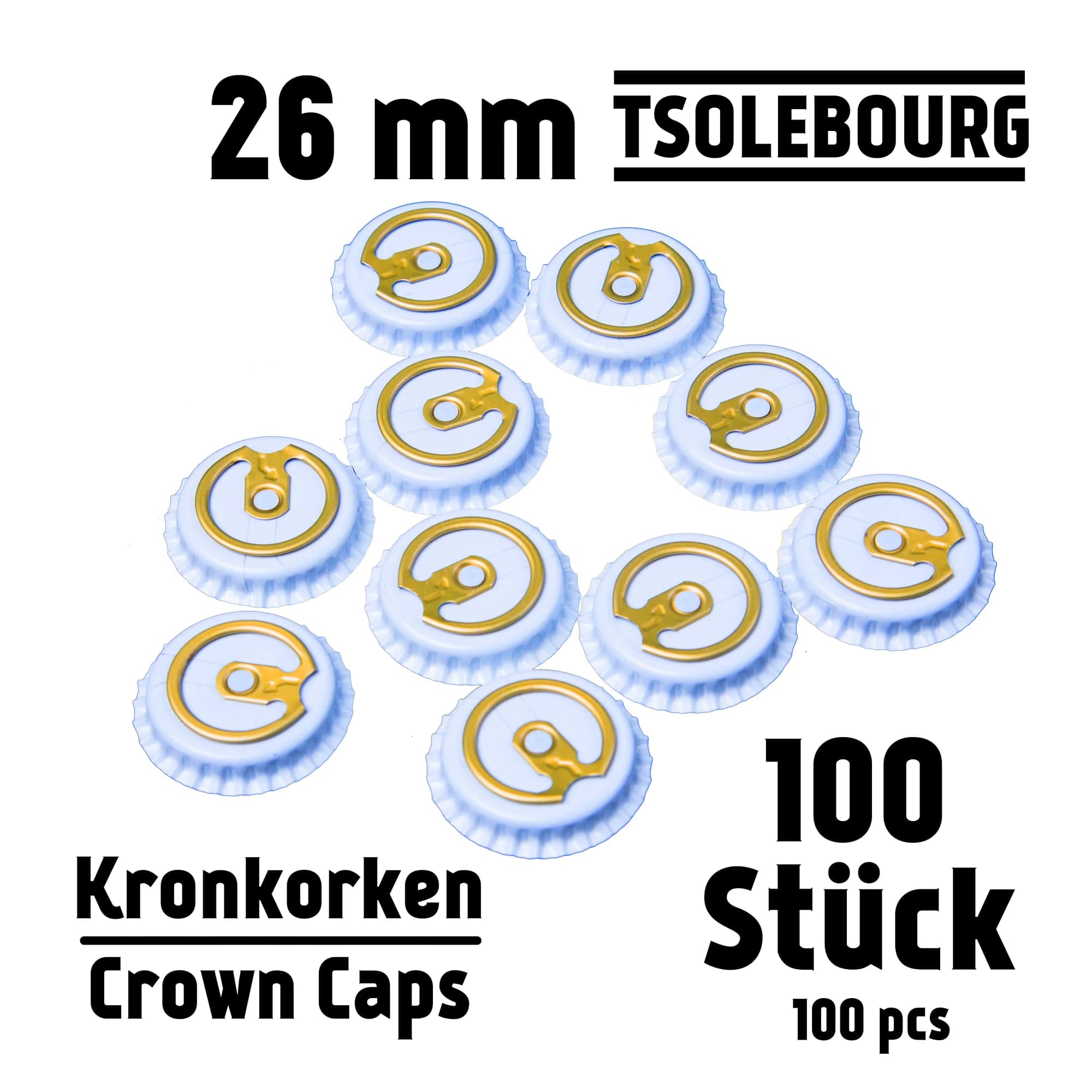 Easy Open Capspsules 26mm hvit- 100stk