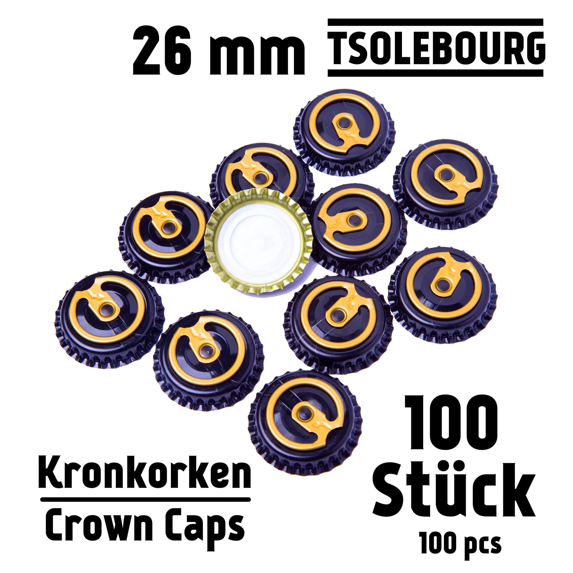 Easy Open Capsules 26 mm sort - 100 stk